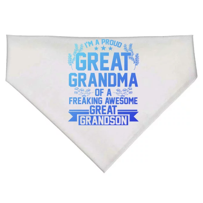 Im A Proud Grandma Of A Grandson Grandson Gift USA-Made Doggie Bandana