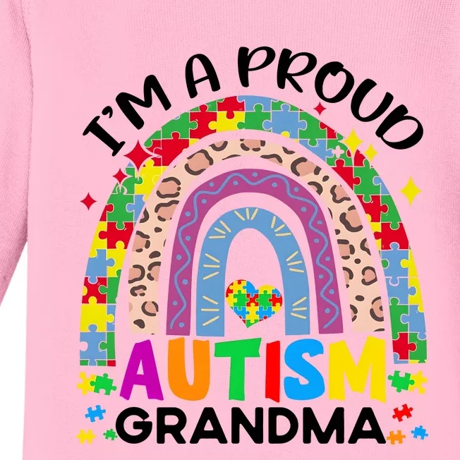 I’M A Proud Autism Awareness Month Grandma Baby Long Sleeve Bodysuit