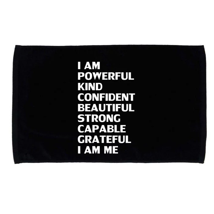 I Am Powerful Kind Confident Beautiful Strong Capable Funny Cool Gift Microfiber Hand Towel