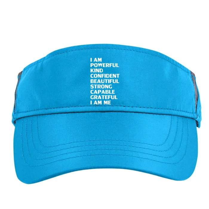 I Am Powerful Kind Confident Beautiful Strong Capable Funny Cool Gift Adult Drive Performance Visor