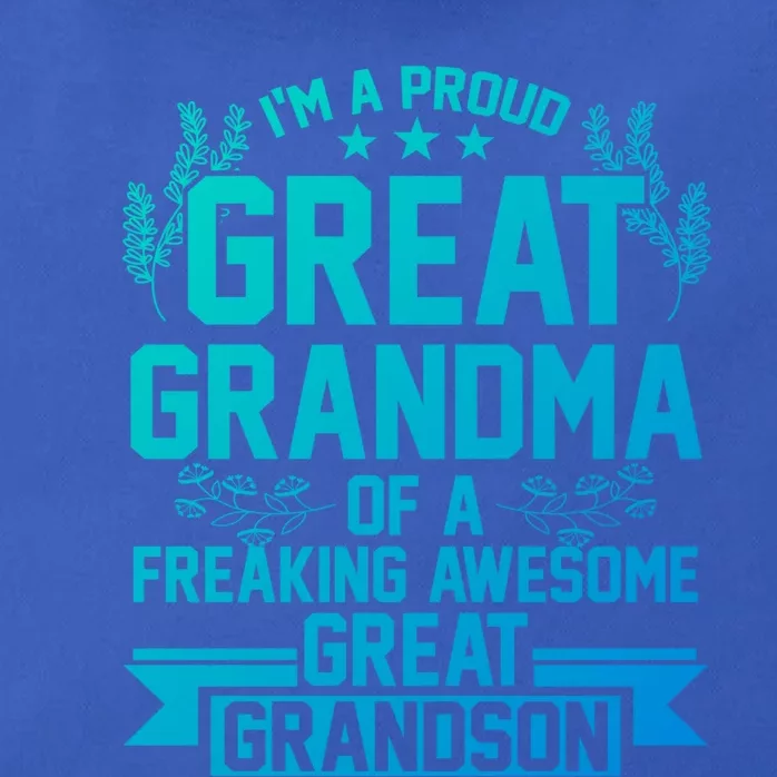 Im A Proud Grandma Of A Grandson Grandson Gift Zip Tote Bag