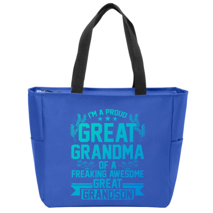 Im A Proud Grandma Of A Grandson Grandson Gift Zip Tote Bag