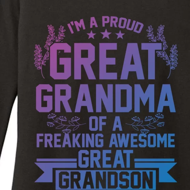 Im A Proud Grandma Of A Grandson Grandson Gift Womens CVC Long Sleeve Shirt