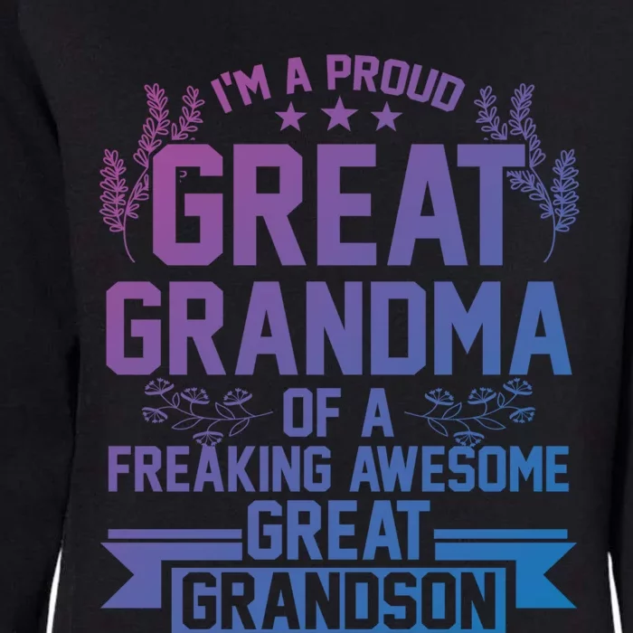 Im A Proud Grandma Of A Grandson Grandson Gift Womens California Wash Sweatshirt