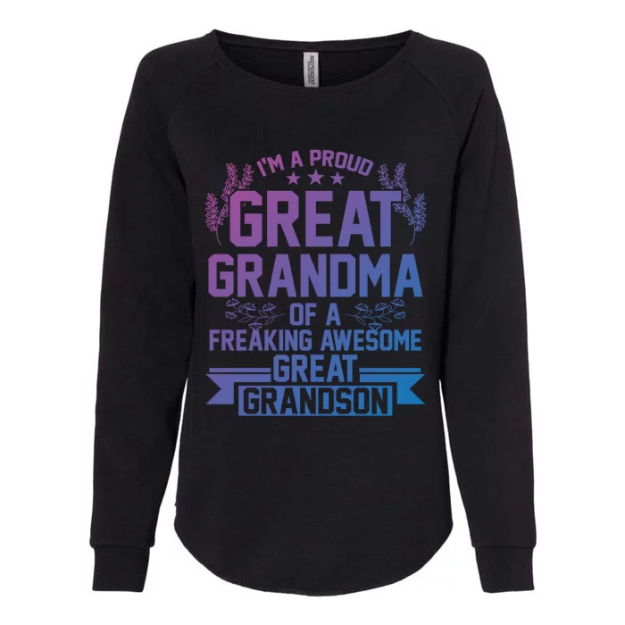 Im A Proud Grandma Of A Grandson Grandson Gift Womens California Wash Sweatshirt