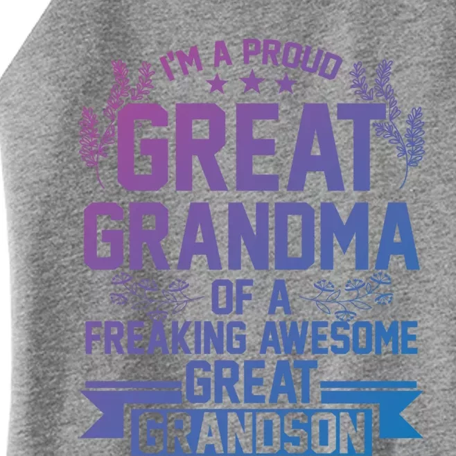 Im A Proud Grandma Of A Grandson Grandson Gift Women’s Perfect Tri Rocker Tank