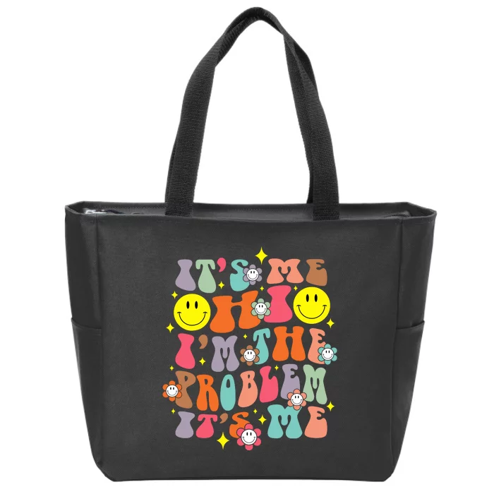 IM A Problem Retro Groovy Sarcasm Humor Face Funny Zip Tote Bag