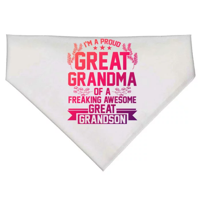 Im A Proud Grandma Of A Grandson Grandson Gift USA-Made Doggie Bandana