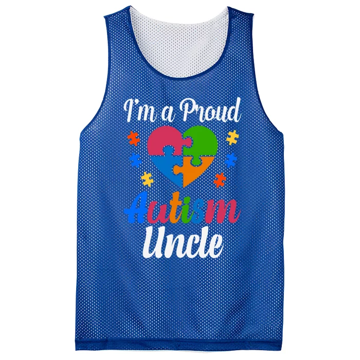 I'm A Proud Autism Uncle Cute Gift Mesh Reversible Basketball Jersey Tank