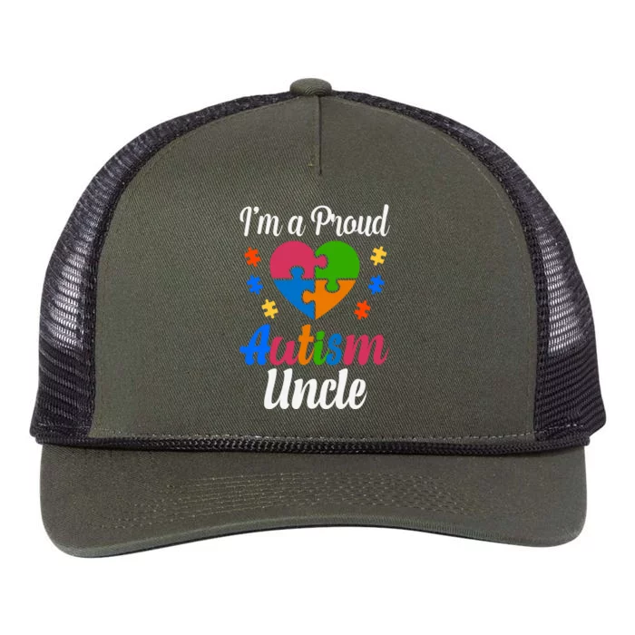 I'm A Proud Autism Uncle Cute Gift Retro Rope Trucker Hat Cap