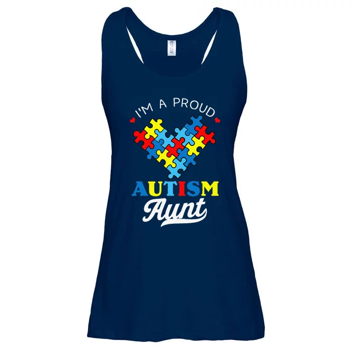 I'm A Proud Autism Aunt Autism Awareness Heart Niece Nephew Ladies Essential Flowy Tank