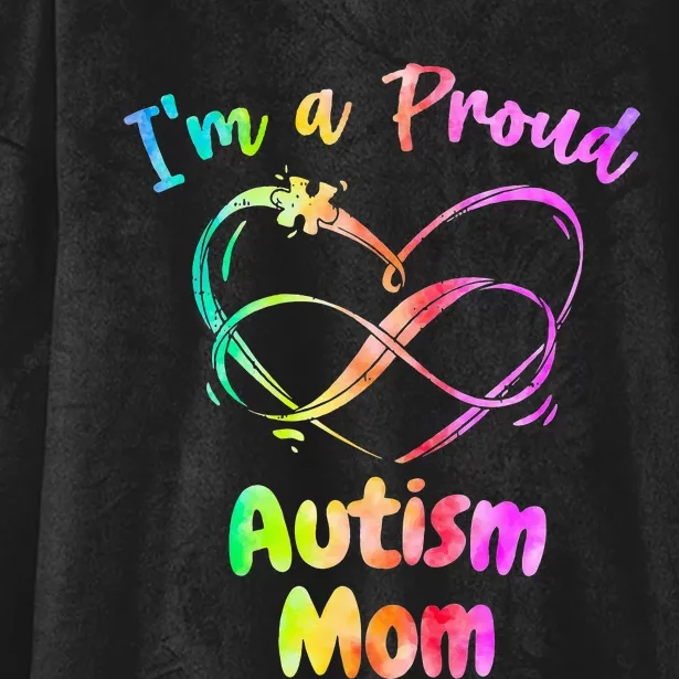 I’m a Proud Autism Mom Puzzle Heart Hooded Wearable Blanket