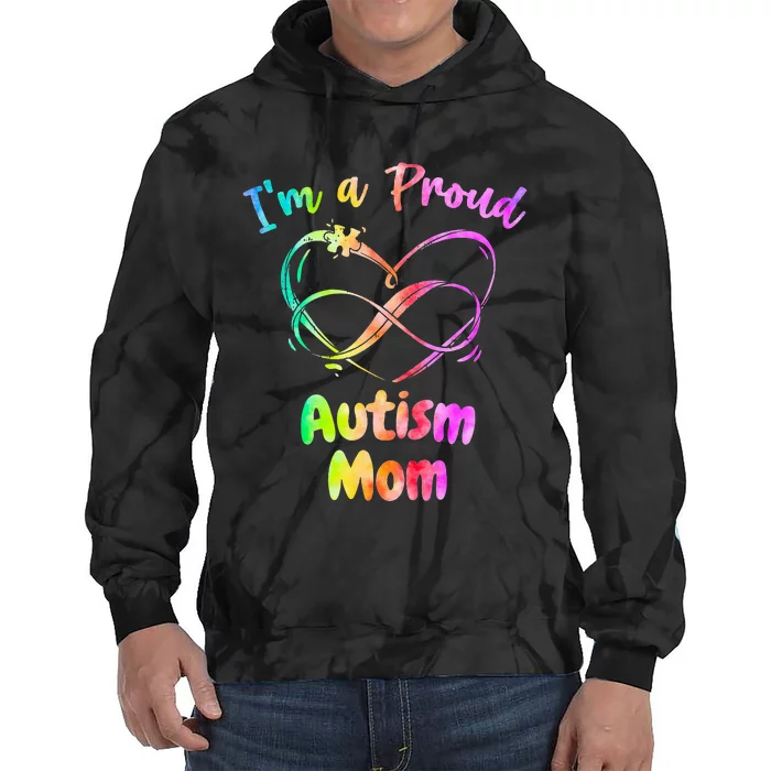 I’m a Proud Autism Mom Puzzle Heart Tie Dye Hoodie