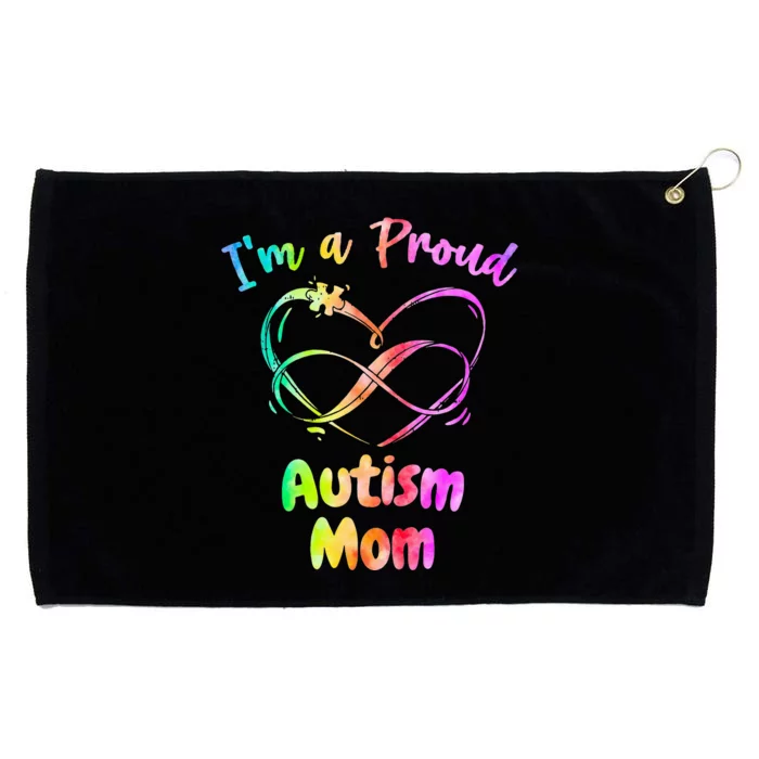 I’m a Proud Autism Mom Puzzle Heart Grommeted Golf Towel