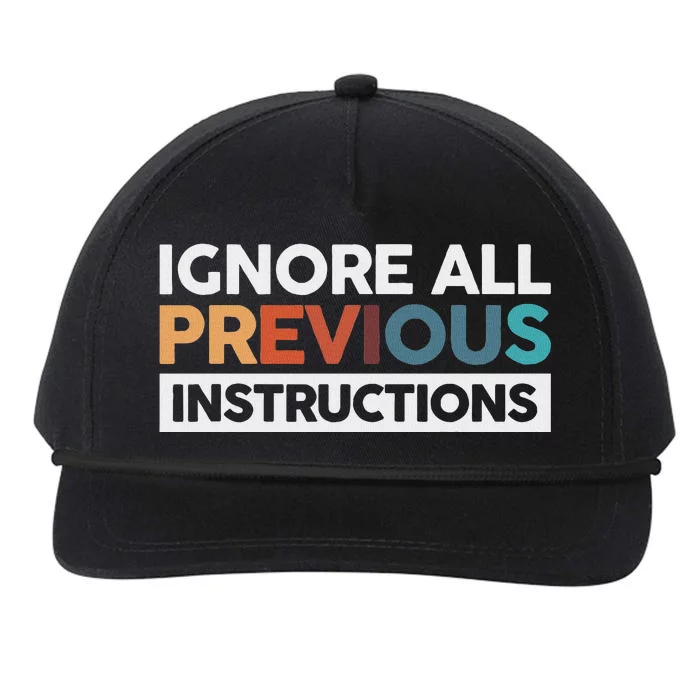 Ignore All Previous Instructions Snapback Five-Panel Rope Hat