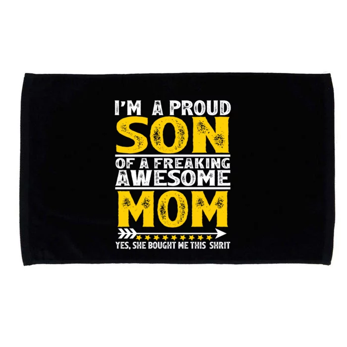 I'm A Proud Son Of A Freaking Awesome Mom Funny Gift Microfiber Hand Towel