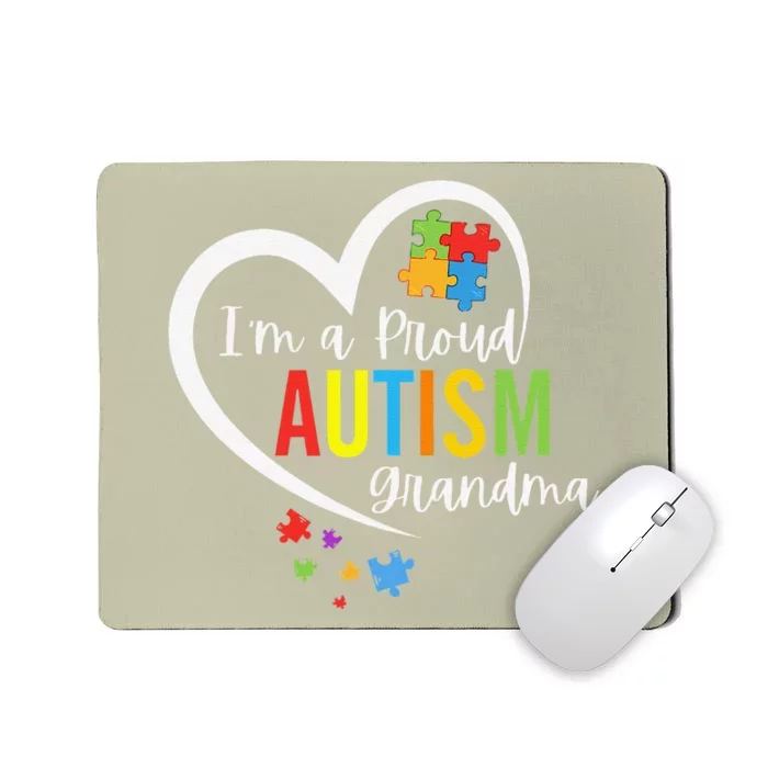 I'm A Proud Grandma Love Heart Autism Awareness Puzzle Mousepad