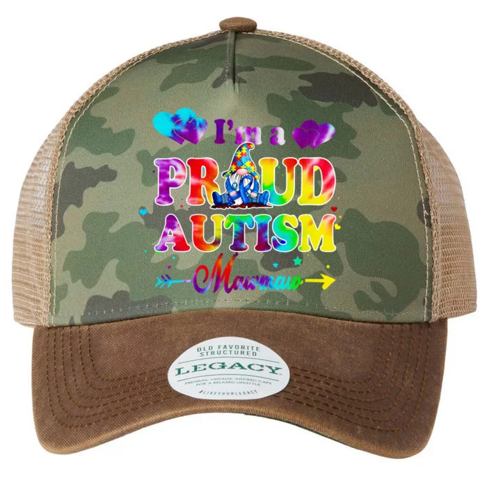 I'm A Proud Autism Mawmaw Tie Dye Gnome Gift Legacy Tie Dye Trucker Hat