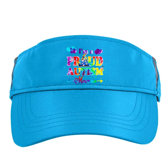 I'm A Proud Autism Mawmaw Tie Dye Gnome Gift Adult Drive Performance Visor