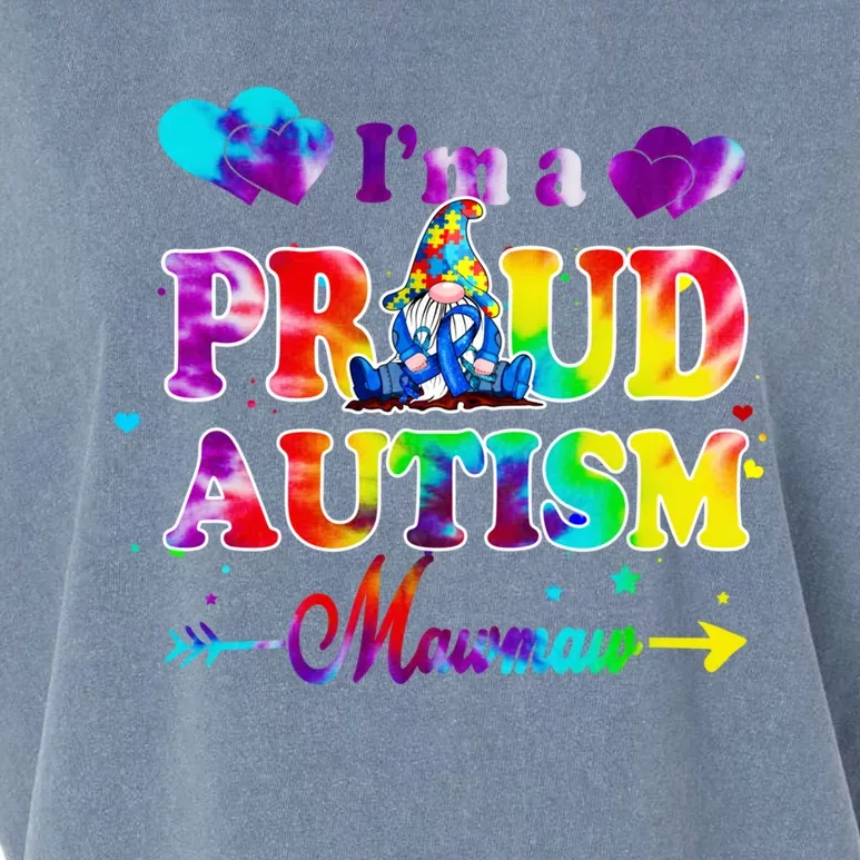 I'm A Proud Autism Mawmaw Tie Dye Gnome Gift Garment-Dyed Women's Muscle Tee