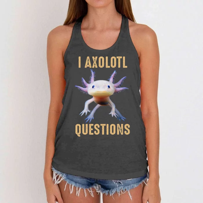 I Axolotl Questions Retro Vintage Women's Knotted Racerback Tank