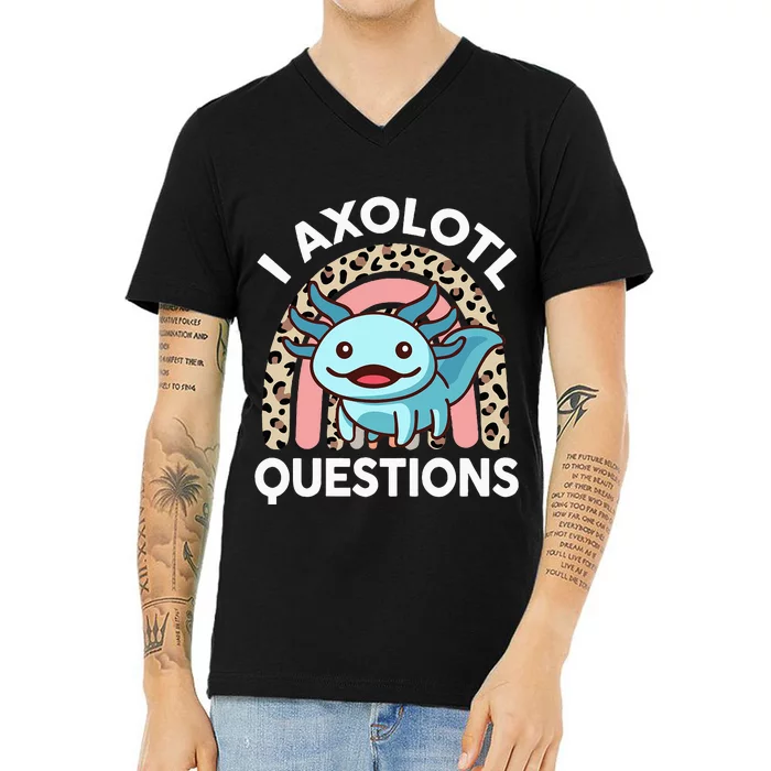 I Axolotl Questions Cute Axolotl V-Neck T-Shirt