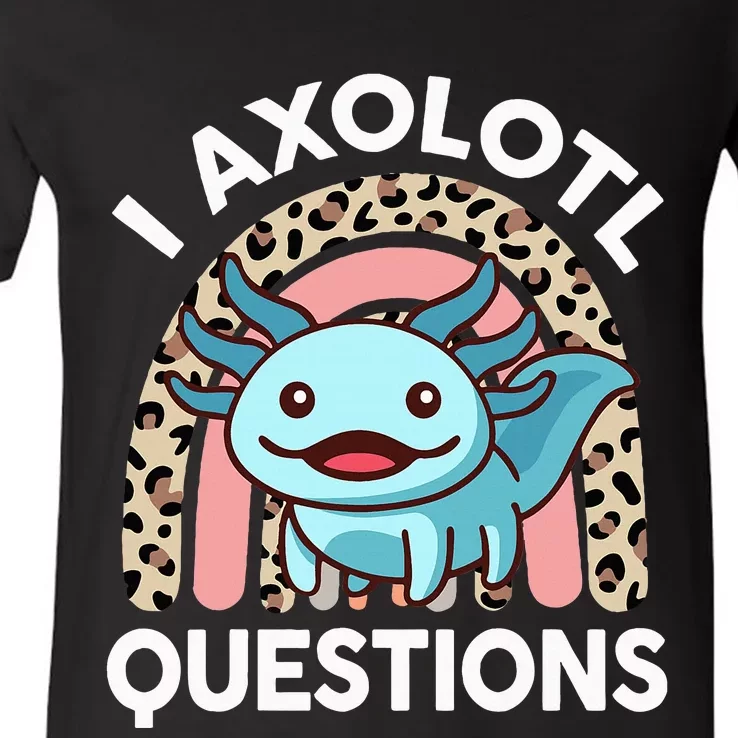 I Axolotl Questions Cute Axolotl V-Neck T-Shirt