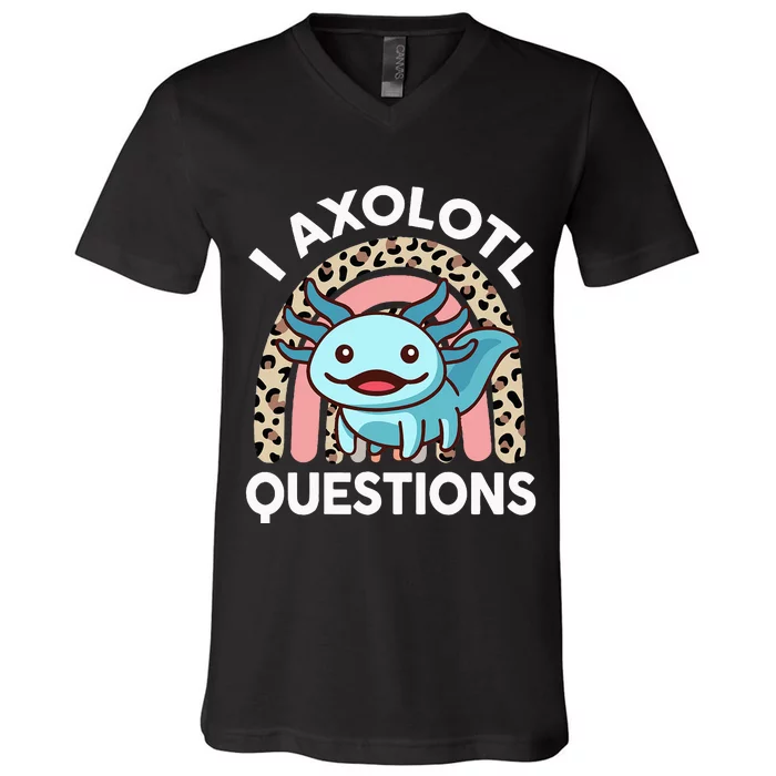 I Axolotl Questions Cute Axolotl V-Neck T-Shirt