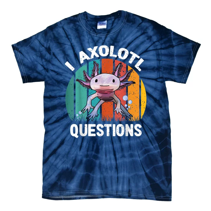 I Axolotl Questions Shirt Youth Kids Retro 90s Funny Axolotl Tie-Dye T-Shirt