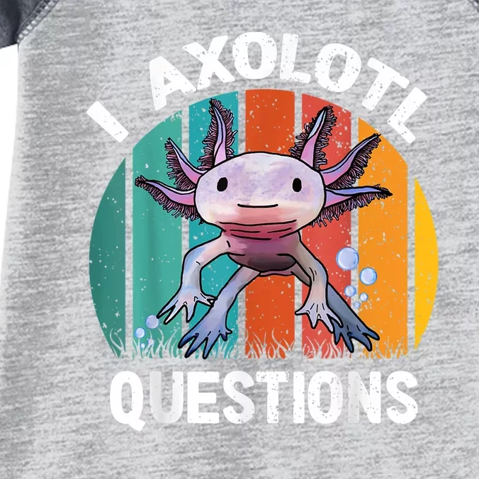 I Axolotl Questions Shirt Youth Kids Retro 90s Funny Axolotl Infant Baby Jersey Bodysuit