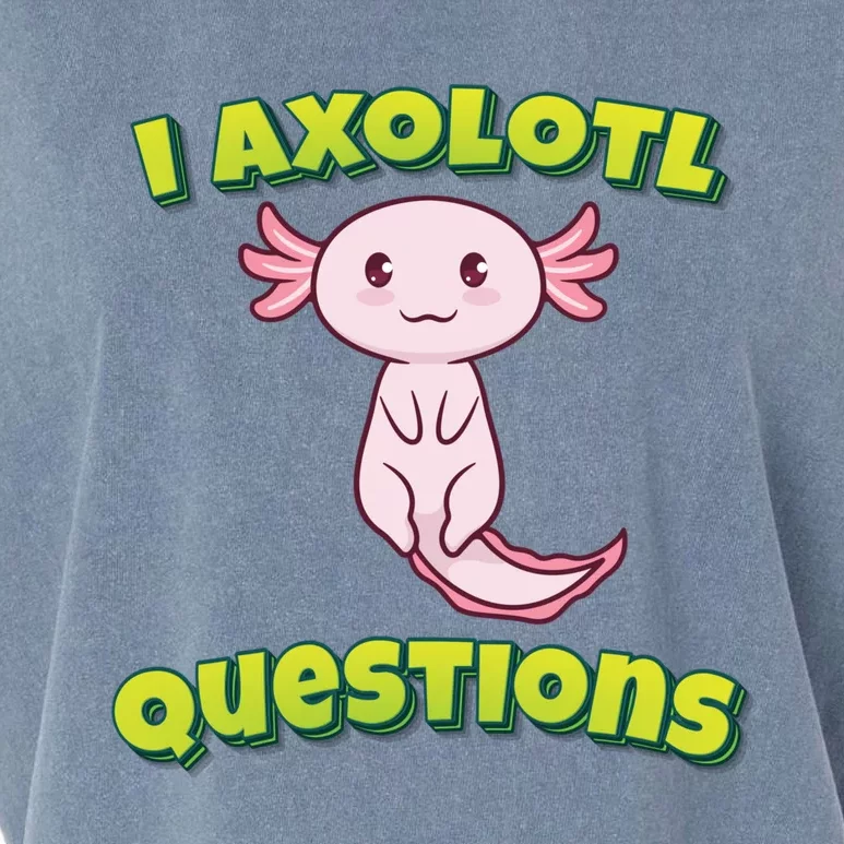 I Axolotl Questions Retro Funny Hipster Axolotl Garment-Dyed Women's Muscle Tee