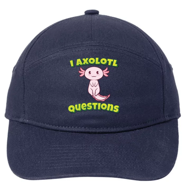 I Axolotl Questions Retro Funny Hipster Axolotl 7-Panel Snapback Hat