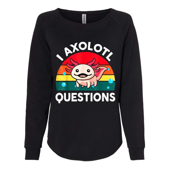 I Axolotl Questions Lover Retro Vintage Womens California Wash Sweatshirt