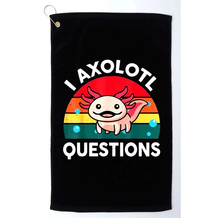 I Axolotl Questions Lover Retro Vintage Platinum Collection Golf Towel