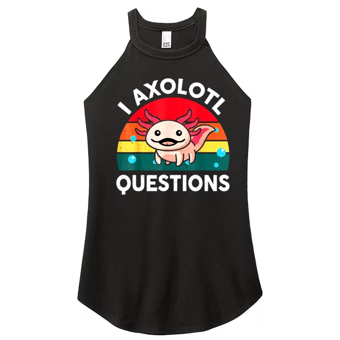 I Axolotl Questions Lover Retro Vintage Women’s Perfect Tri Rocker Tank