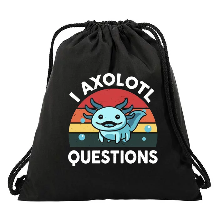 I Axolotl Questions Drawstring Bag