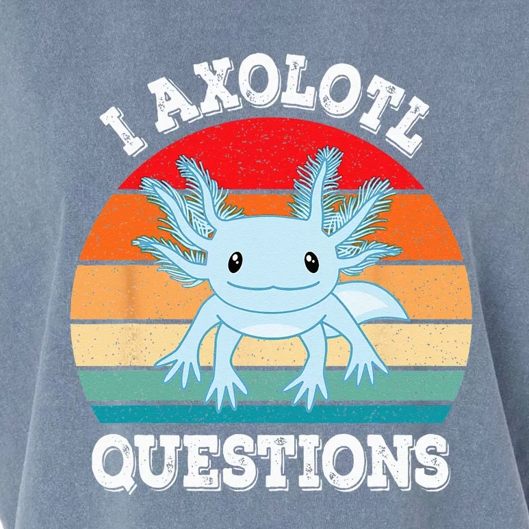 I Axolotl Questions Cute Retro Funny Axolotl Garment-Dyed Women's Muscle Tee