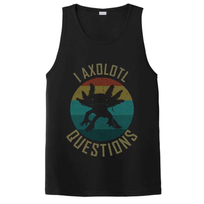 I Axolotl Questions Ugly Sweater Design Performance Tank