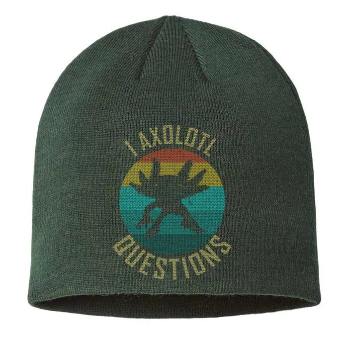 I Axolotl Questions Ugly Sweater Design 8 1/2in Sustainable Knit Beanie