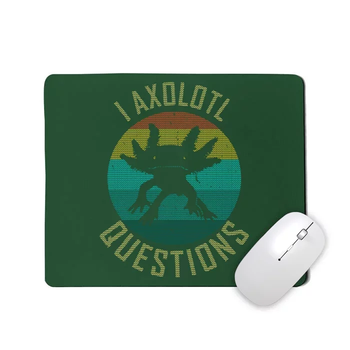 I Axolotl Questions Ugly Sweater Design Mousepad