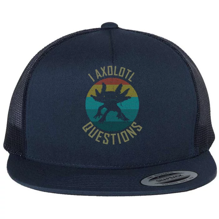 I Axolotl Questions Ugly Sweater Design Flat Bill Trucker Hat