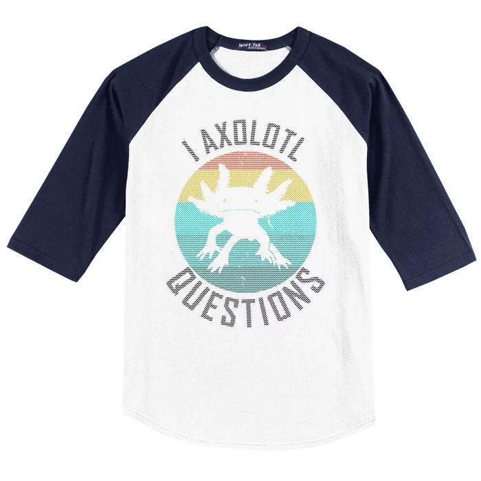 I Axolotl Questions Ugly Sweater Design Baseball Sleeve Shirt