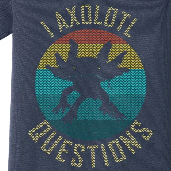 I Axolotl Questions Ugly Sweater Design Baby Bodysuit