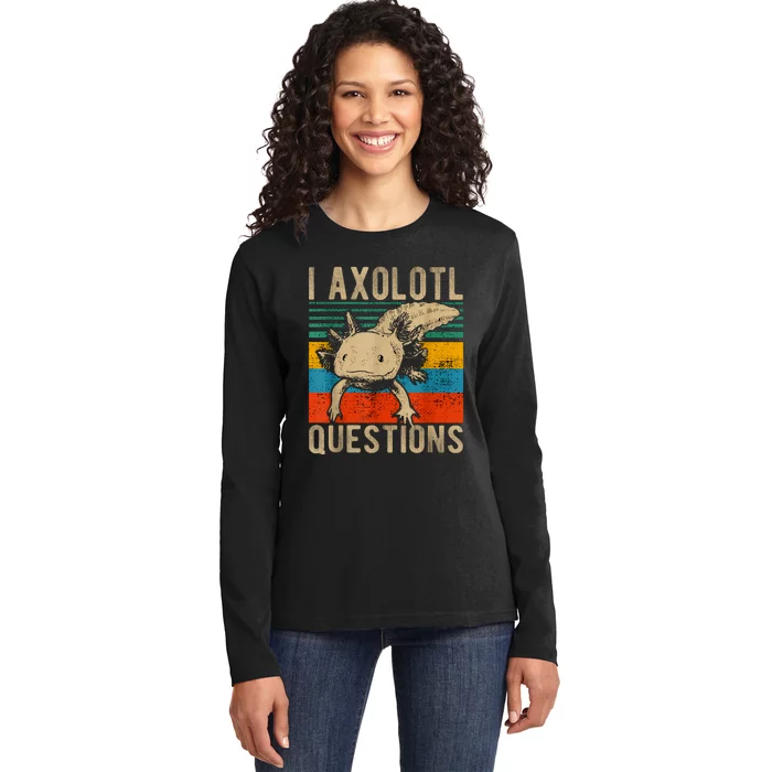 I Axolotl Questions Vintage Ladies Long Sleeve Shirt