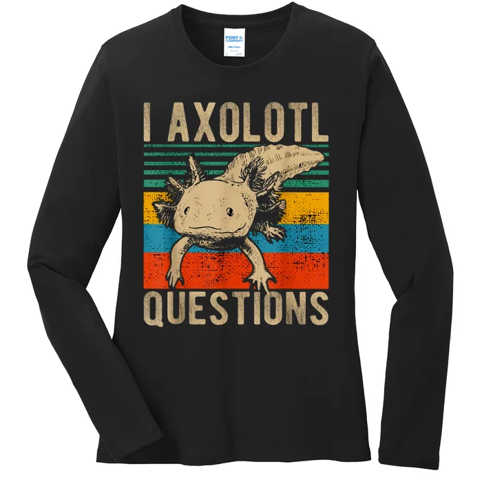 I Axolotl Questions Vintage Ladies Long Sleeve Shirt