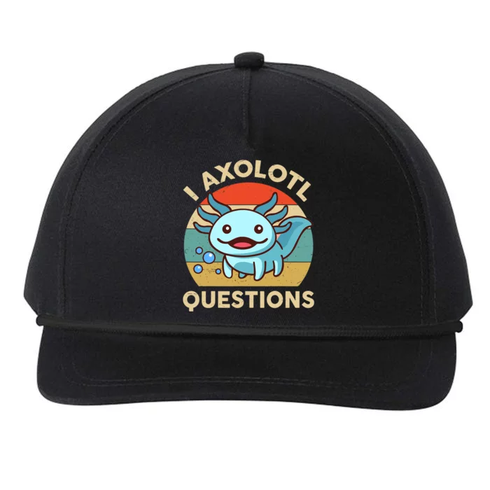 I Axolotl Questions Salamander Plush Axolotl Snapback Five-Panel Rope Hat