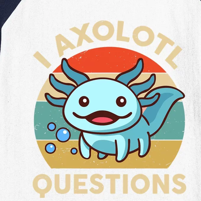 I Axolotl Questions Salamander Plush Axolotl Baseball Sleeve Shirt