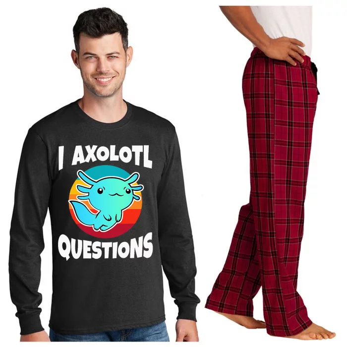 I Axolotl Questions Vintage Long Sleeve Pajama Set