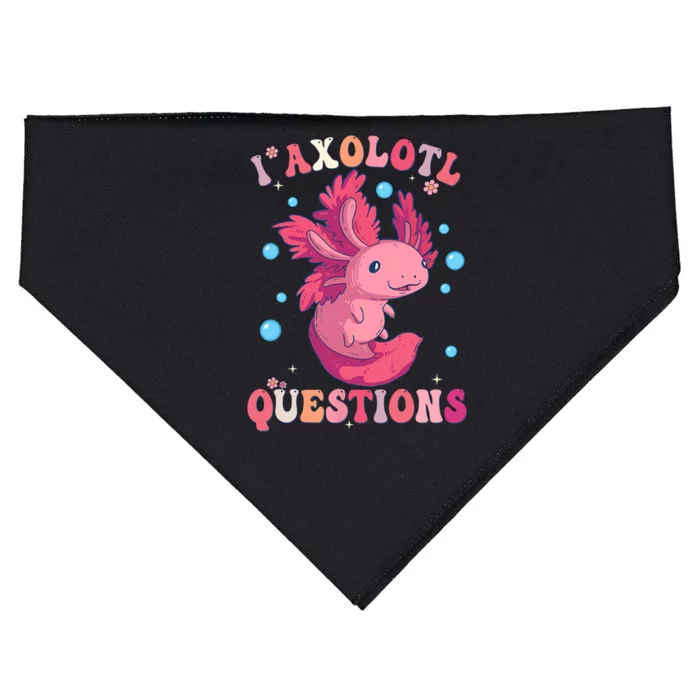 I Axolotl Questions Axolotl Womens Cute Axolotl Retro USA-Made Doggie Bandana