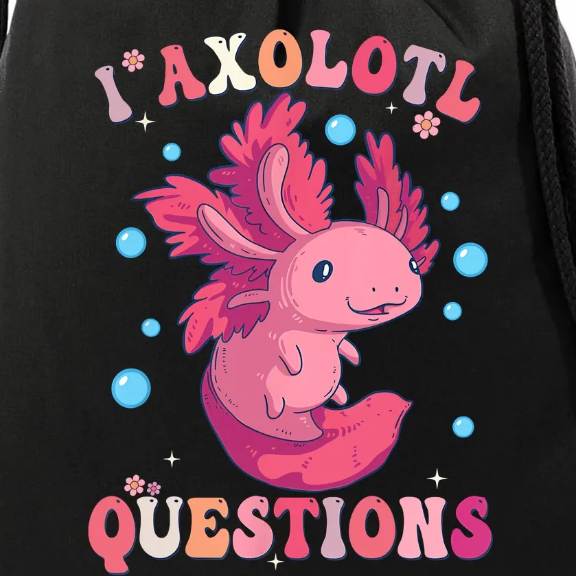 I Axolotl Questions Axolotl Womens Cute Axolotl Retro Drawstring Bag